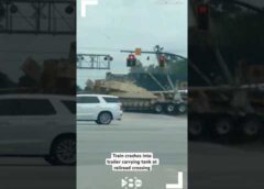 Train crashes into trailer carrying tank at railroad crossing in Goose Creek, SC