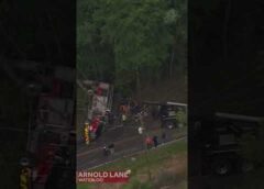 Fire truck hits trees, overturns in South Carolina