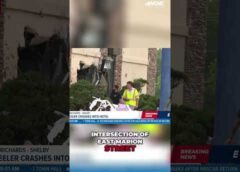 Semi truck crashes in North Carolina hotel #shots #traffic #news